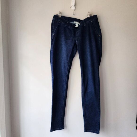 Maternity Size Medium Pull on Jeans | Skinny Leg | Jessica Simpson | Dark Wash - Picture 1 of 6